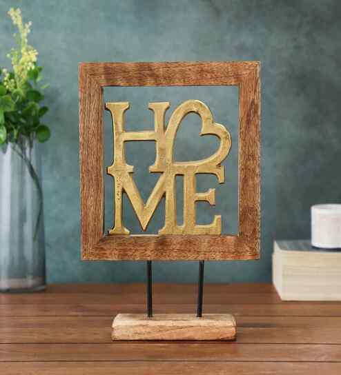 Aluminium Home Showpiece With Wooden Frame