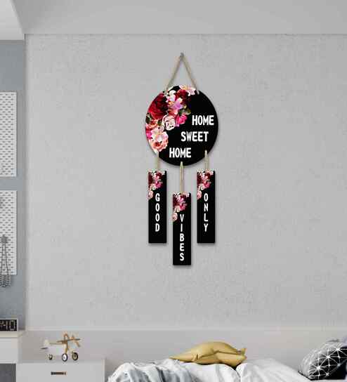 Home Sweet Home Good Vibes Only Wooden Door Wall Hanging Decor