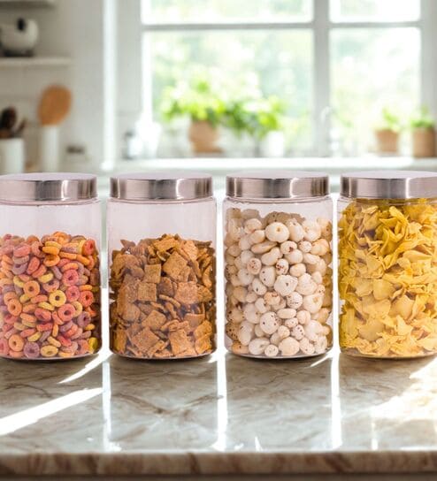 Homely Stainless Containers 1500 ML Short (4pcs Set)