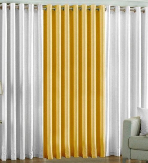 Buy Home Zaara Trendy Plain Multicolour Polyester Window Curtain