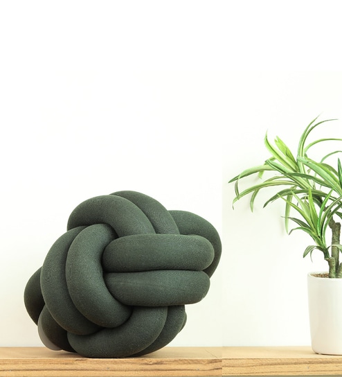 Honey Dew 100% Cotton 11X11 Inches Knitted Shaped Cushion