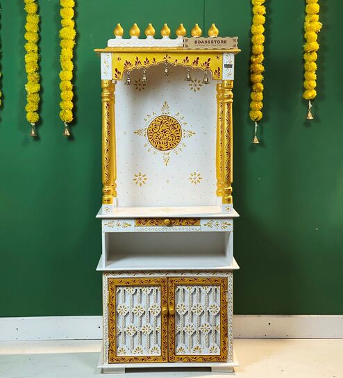 Honey finish Solid Sheesham Wooden Temple