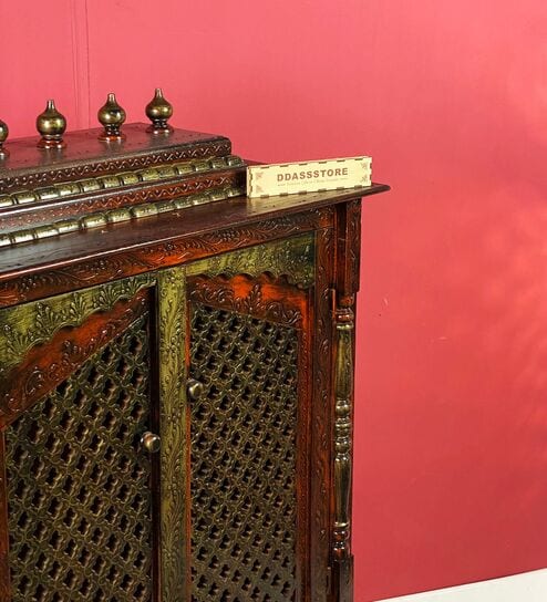 Honey finish Solid Sheesham Wooden Temple