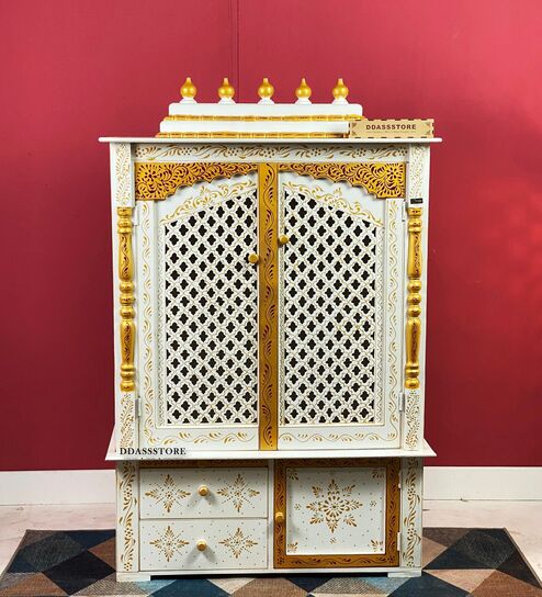 Honey finish Solid Sheesham Wooden Temple