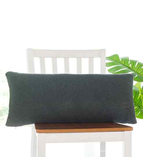 Honeydew 100% Cotton Sofie Plain 14X27 Inches Knitted Cushion Cover