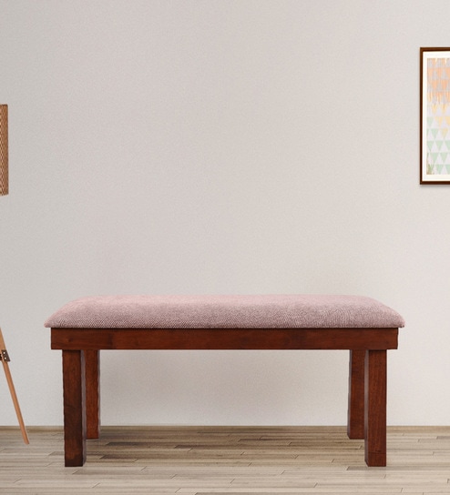 Hopton Solid Wood Medium Bench in Walnut Finish