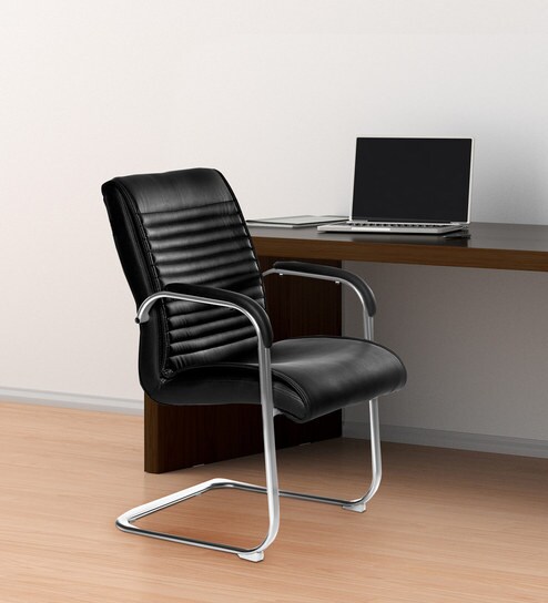 Horizonto Cantilever Chair In Black Colour By Adiko Systems