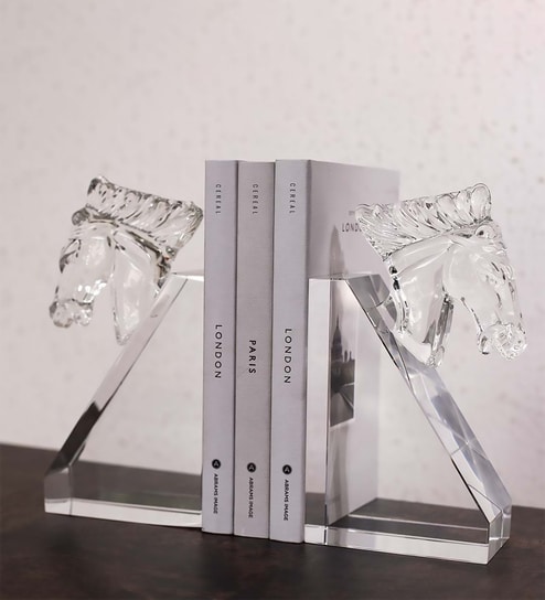 home4u Horse Head Crystal Bookend-picture-25