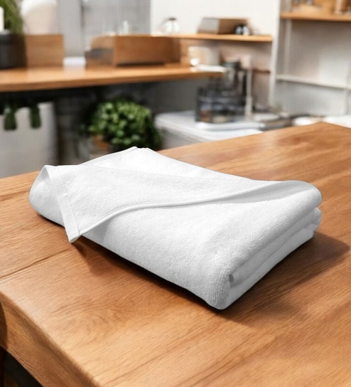 White Cotton Hand Towels 700 GSM Pack of 2