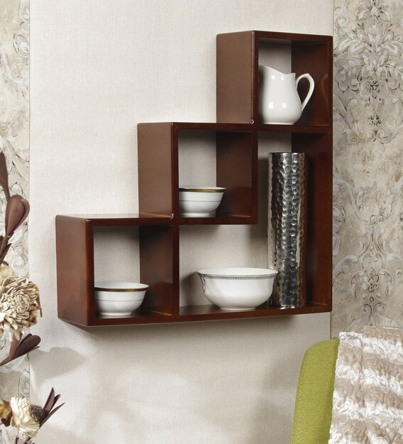 Buy Engineered Wood Wall Shelf In Brown Colour By Home Sparkle Online Modern Wall Shelves Wall Shelves Home Decor Pepperfry Product