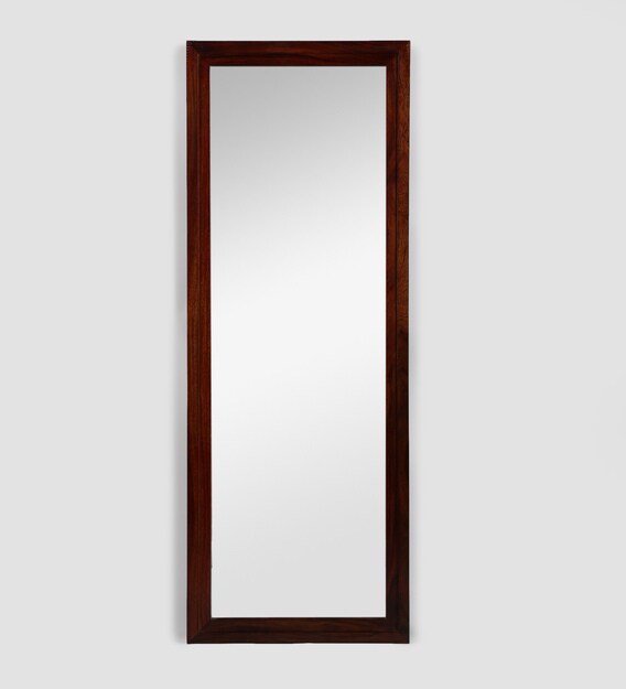 Buy Sheesham Wood Full Length Mirror in Brown colour by Salawas Art