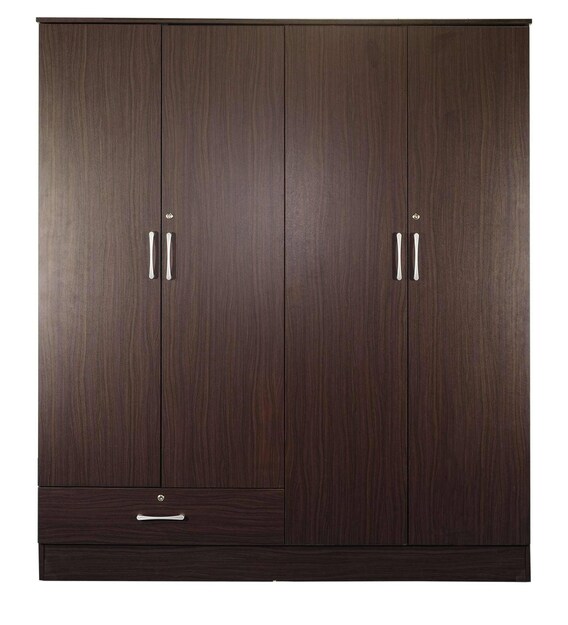 Buy Housen Four Door Wardrobe in Walnut Finish Mintwud by Pepperfry