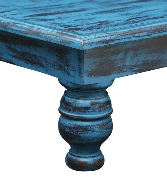 Buy Houston Solid Wood Coffee Table in Distress Blue ...