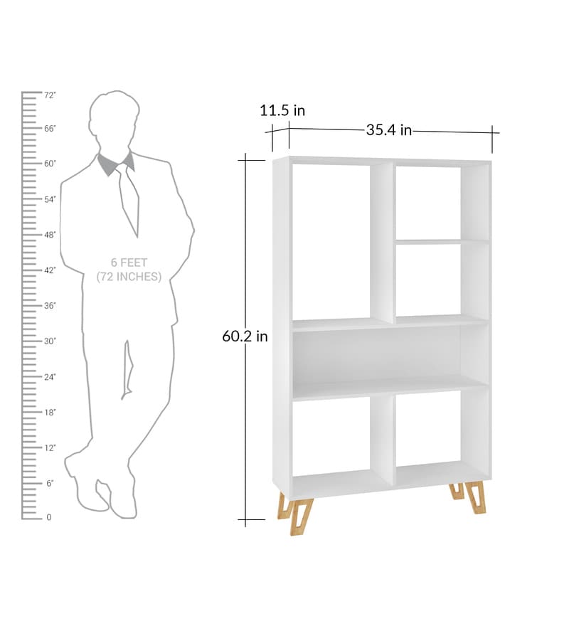 Buy Hokuo Display Unit In White & Pine Finish By Mintwud Online
