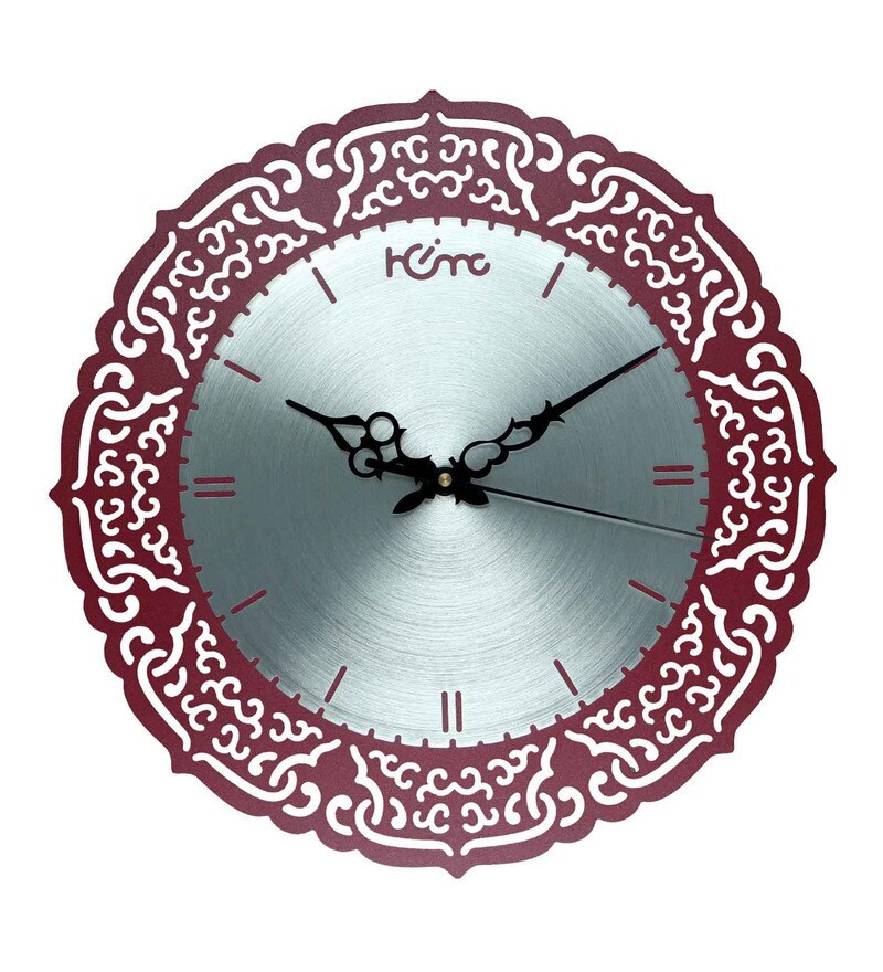 Buy Home Red Aluminium 37 x 50 Inch Wall Clock Online Novelty Wall