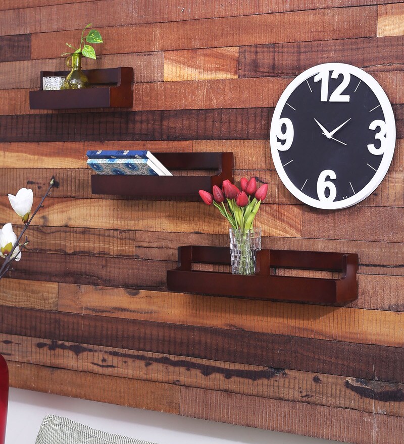 Buy The Attic Millville Brown Sheesham Wood Wall Shelf Online Contemporary Wall Shelves Wall