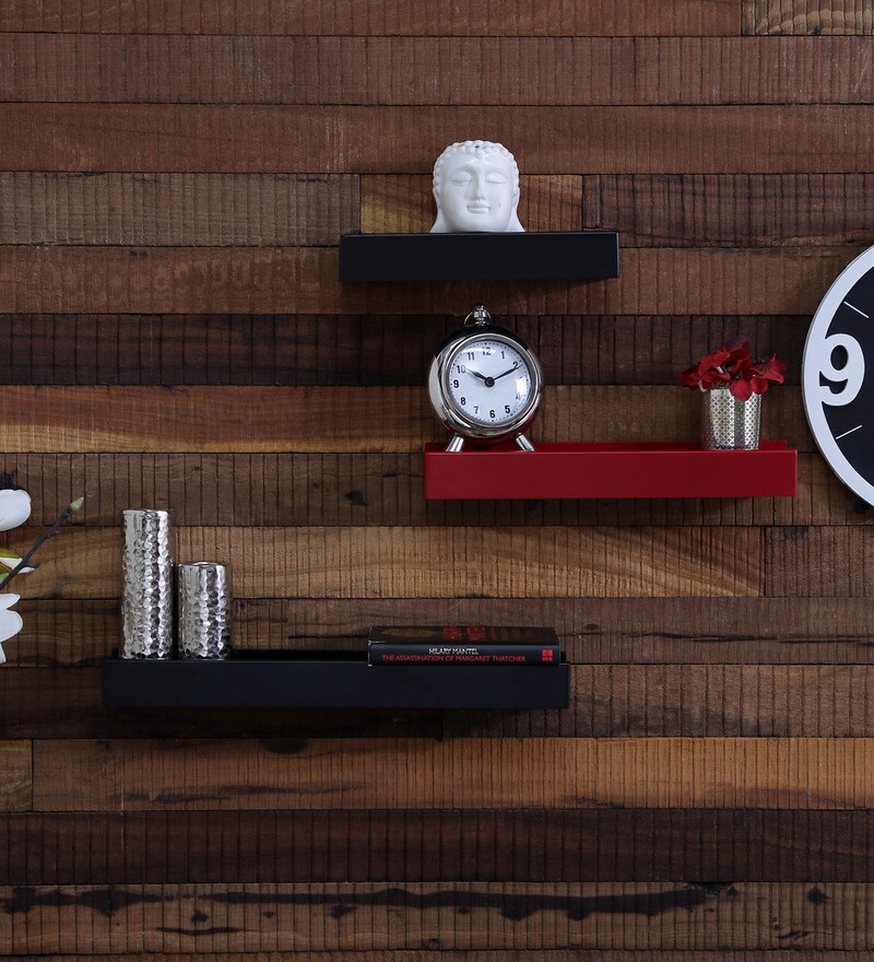 Buy Set of 3 Engineered Wood Engineered Floating Wall Shelf in