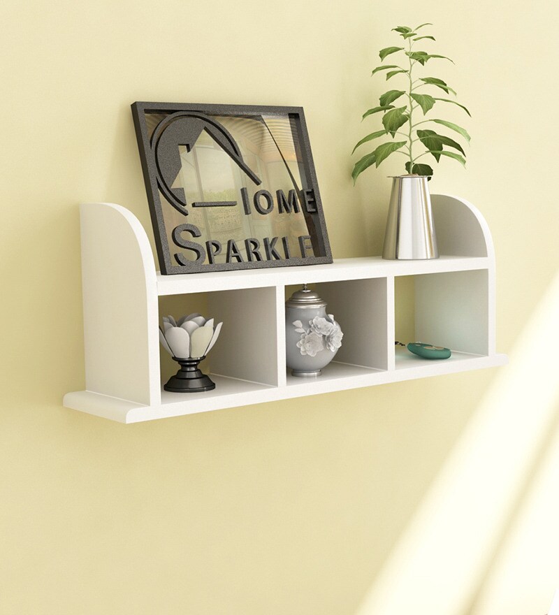 Buy Home Sparkle White Straight Wall Shelf Online Contemporary Wall