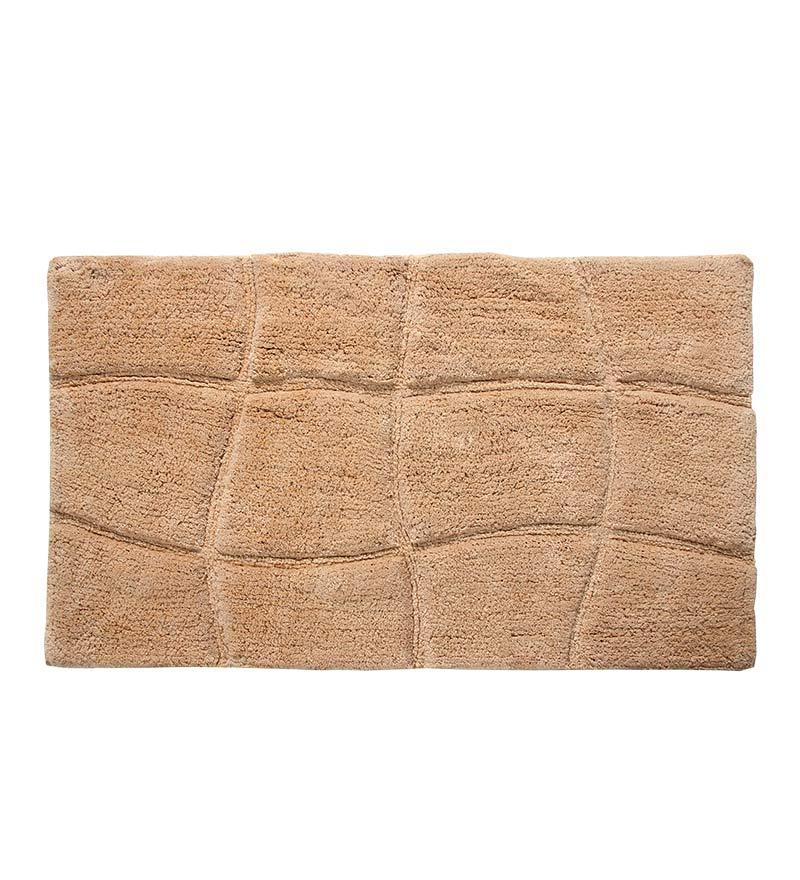 Buy Beige Solid Cotton 32x20 Inches Max Absorbant Bath Mat by HomeFurry