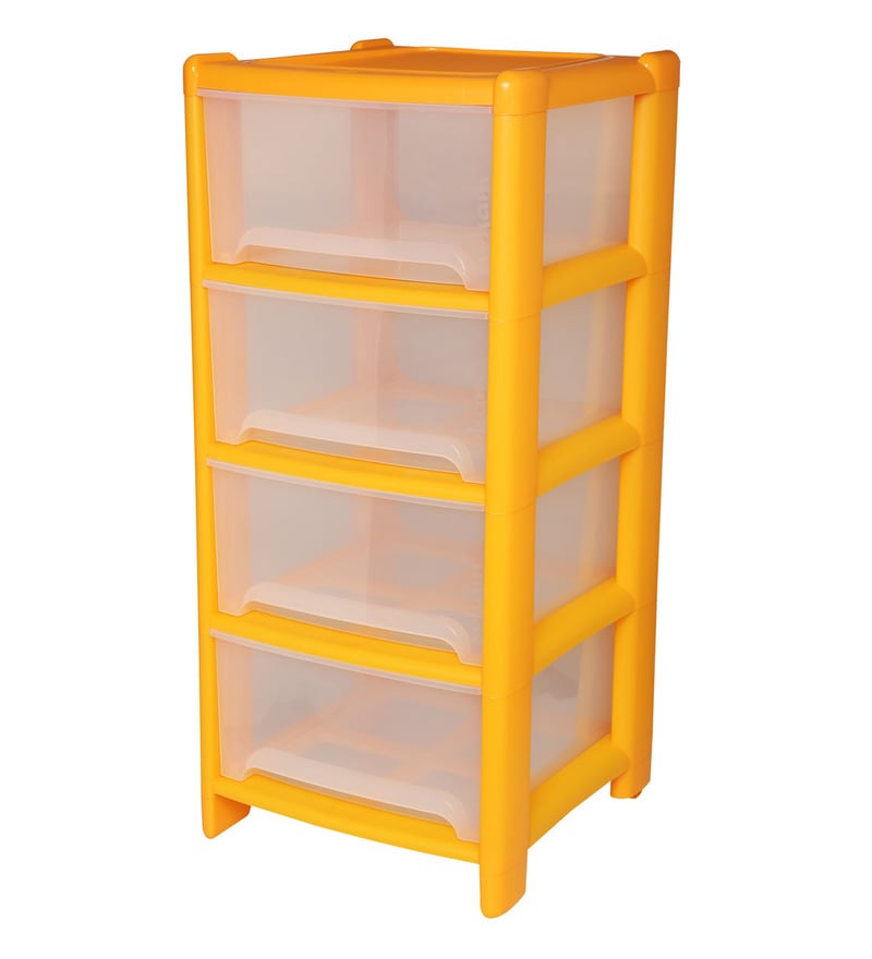 Buy Homestop Wham Plastic Yellow Deep 4 Drawer Unit Online