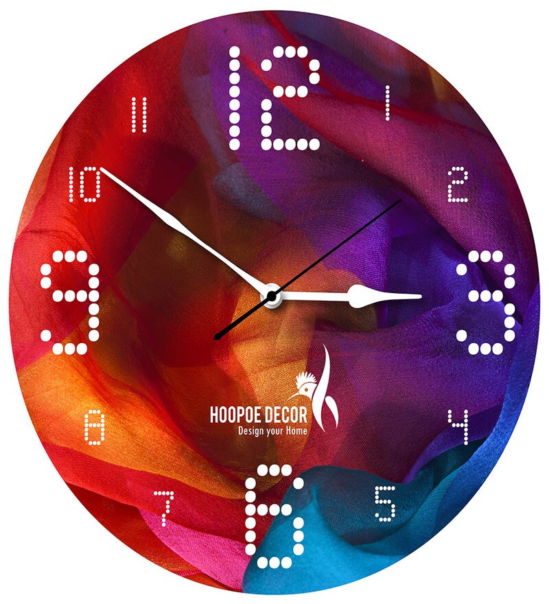 Buy Hoopoe Decor Bright Acrylic Colour Trendy Designer Wall Clock