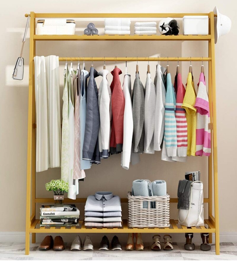 Buy Wooden Beige Coat Stand by House of Quirk Online Coat Stands