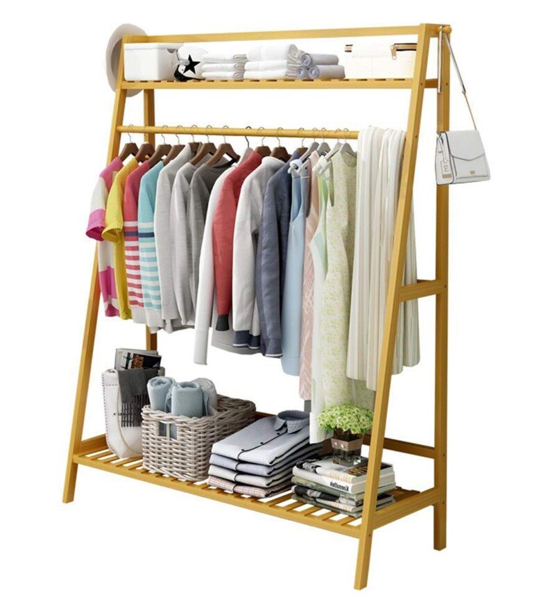 Buy Wooden Beige Coat Stand by House of Quirk Online Coat Stands