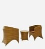 Hobart Wicker Table And Chair Set ( With 2 Chairs ) In Brown Finish