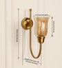 Hockey Wall Lamp Antique Brass Finish with Chimney Crackled Glass Golden Luster
