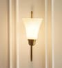Hockey Wall Lamp Antique Brass Finish with Frosted Hammered Glass