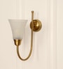 Hockey Wall Lamp Antique Brass Finish with Frosted Hammered Glass