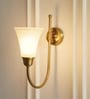 Hockey Wall Lamp Antique Brass Finish with Frosted Hammered Glass