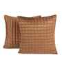 Brown Velvet Embroidered 16X16 Inches 2Pcs Cushion Covers