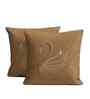 Brown Velvet Embroidered 16X16 Inches 2Pcs Cushion Covers