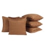 Brown Velvet Embroidered 16X16 Inches 5Pcs Cushion Covers