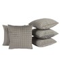 Grey Velvet Embroidered 16X16 Inches 5Pcs Cushion Covers