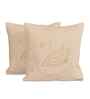 Brown Velvet Embroidered 16X16 Inches 2Pcs Cushion Covers