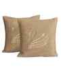 Grey Velvet Embroidered 16X16 Inches 2Pcs Cushion Covers
