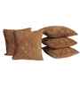 Brown Velvet Embroidered 16X16 Inches 5Pcs Cushion Covers