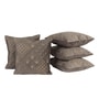 Grey Velvet Embroidered 16X16 Inches 5Pcs Cushion Covers