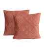 Maroon Velvet Embroidered 16X16 Inches 2Pcs Cushion Covers