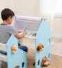 Holland Kids Study Table and Chair Set with Easel In Blue Finish