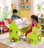Holland Kids Study Table and Chair Set with Easel In Green Finish