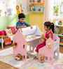 Holland Kids Study Table and Chair Set with Easel In Pink Finish