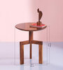 Holle Sheesham Wood End Table in Natural Finish
