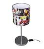 Hollywood Table Multicolor Satin Shade Table Lamp with Silver Base