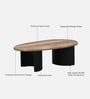 Holmes Solid Wood Coffee Table In Natural & Black Finish