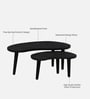 Holmes Solid Wood Nesting Coffee Table Set In Black Finish  (Set of 2)