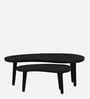 Holmes Solid Wood Nesting Coffee Table Set In Black Finish  (Set of 2)