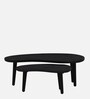 Holmes Solid Wood Nesting Coffee Table Set In Black Finish  (Set of 2)